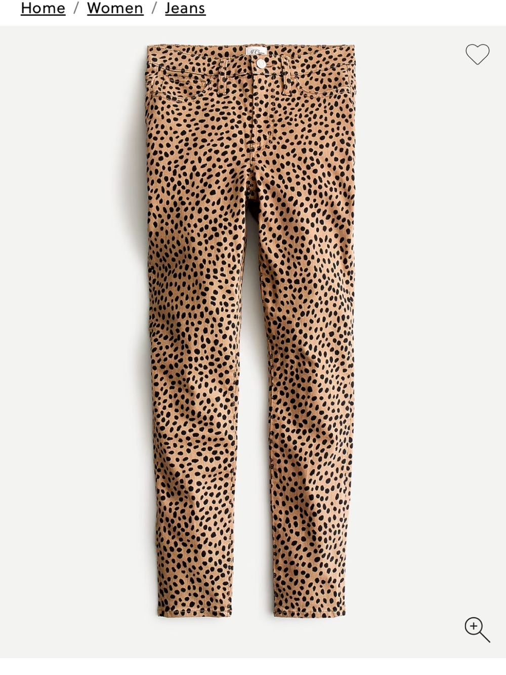 J. Crew Leopard-Print High-Rise Toothpick Jean